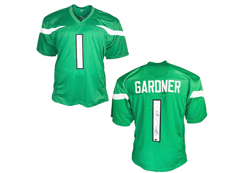 Sauce Gardner Signed Custom Green Football Jersey Beckett