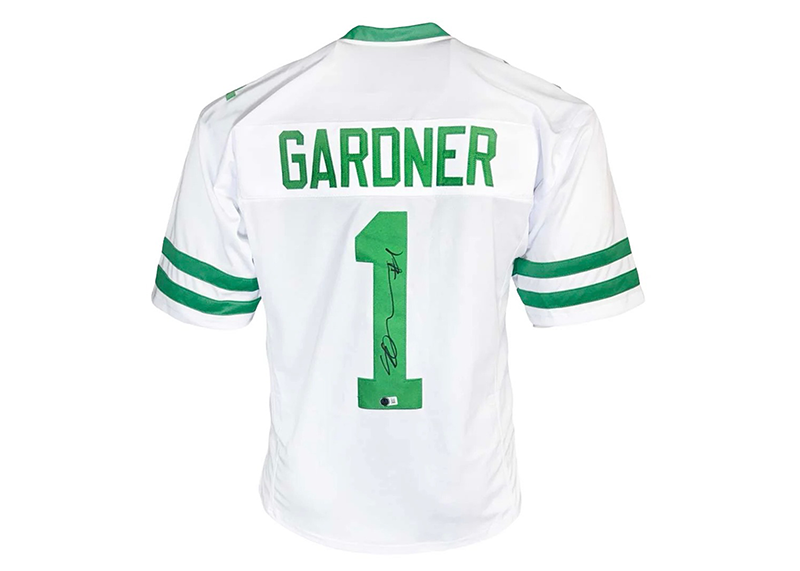 Sauce Gardner Signed New York White Football Jersey Beckett
