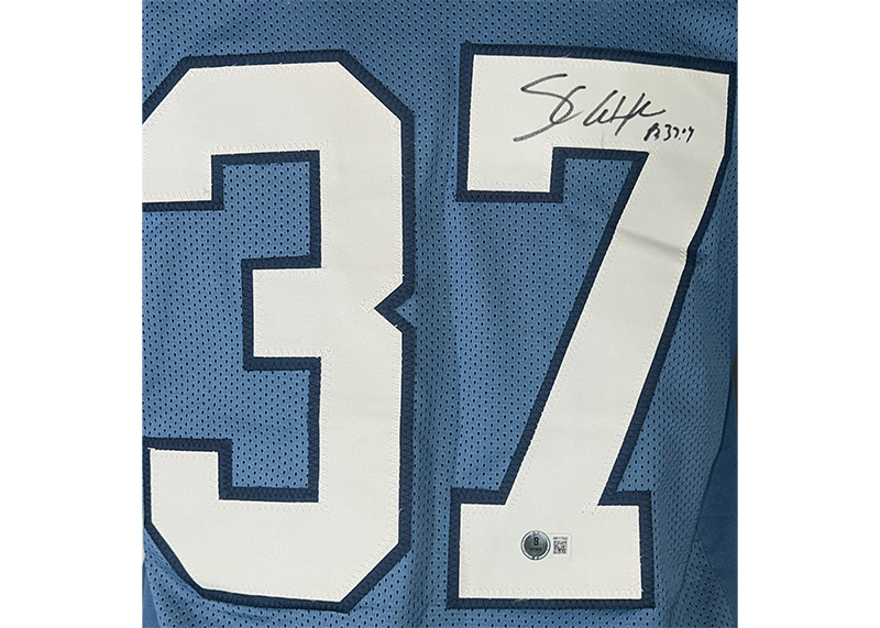 Shaun Alexander Signed Seattle Blue Football Jersey (Beckett)