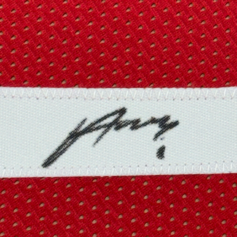 Framed Autographed/Signed Alperen Sengun 35x39 Houston Red Basketball Jersey Beckett BAS COA