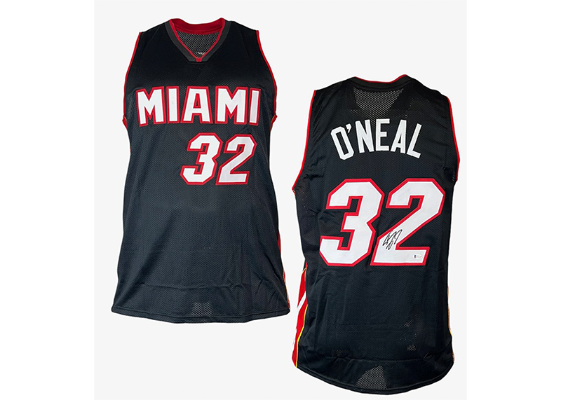 Shaquille O’Neal (Shaq) Signed Miami Black Basketball Jersey Beckett