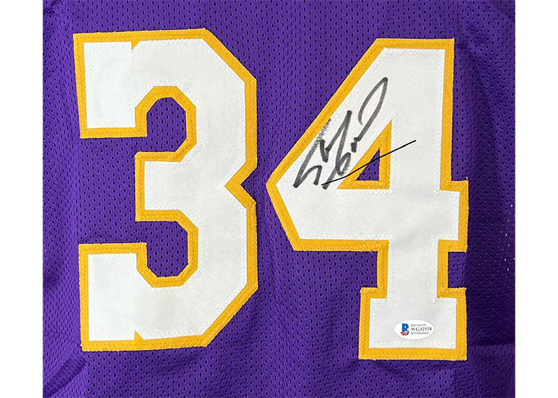 Shaquille O’Neal (Shaq) Signed Custom Purple Basketball Jersey Beckett