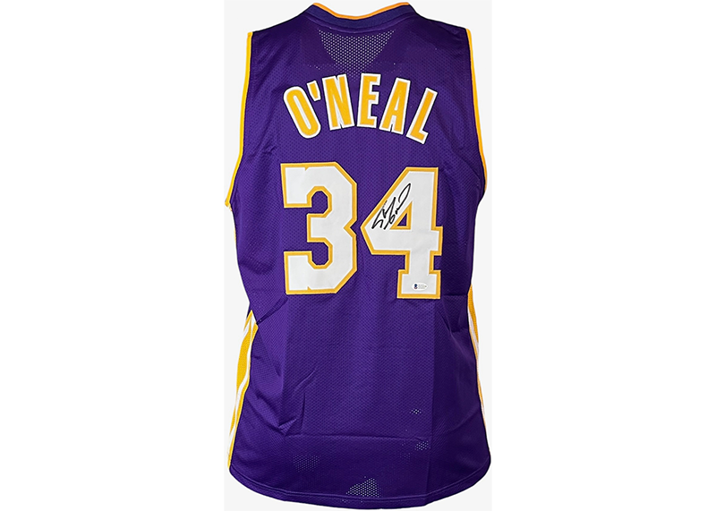 Shaquille O’Neal (Shaq) Signed Custom Purple Basketball Jersey Beckett