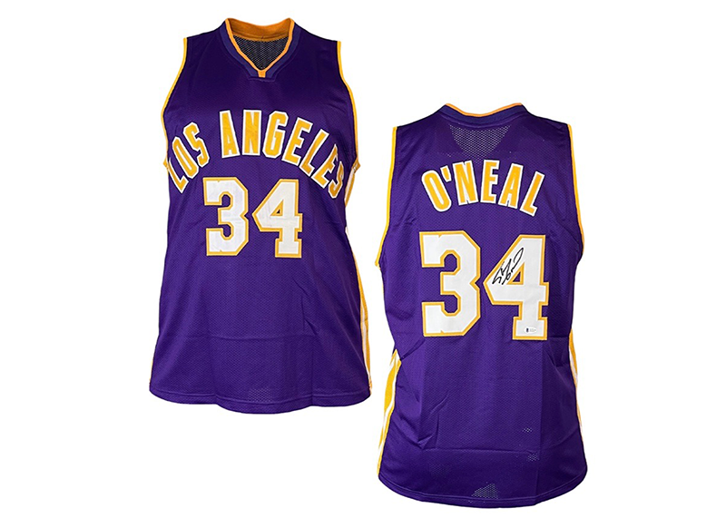 Shaquille O’Neal (Shaq) Signed Custom Purple Basketball Jersey Beckett