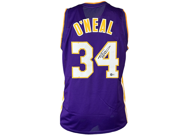 Shaquille O’Neal (Shaq) Signed Custom Purple Basketball Jersey Beckett