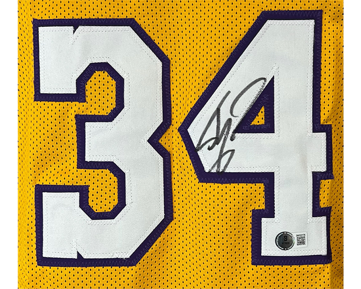 Shaquille O’Neal (Shaq) Signed Yellow Basketball Jersey Beckett