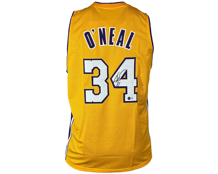Shaquille O’Neal (Shaq) Signed Yellow Basketball Jersey Beckett