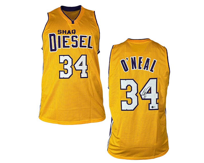 Shaquille O’Neal (Shaq) Signed Yellow Basketball Jersey Beckett