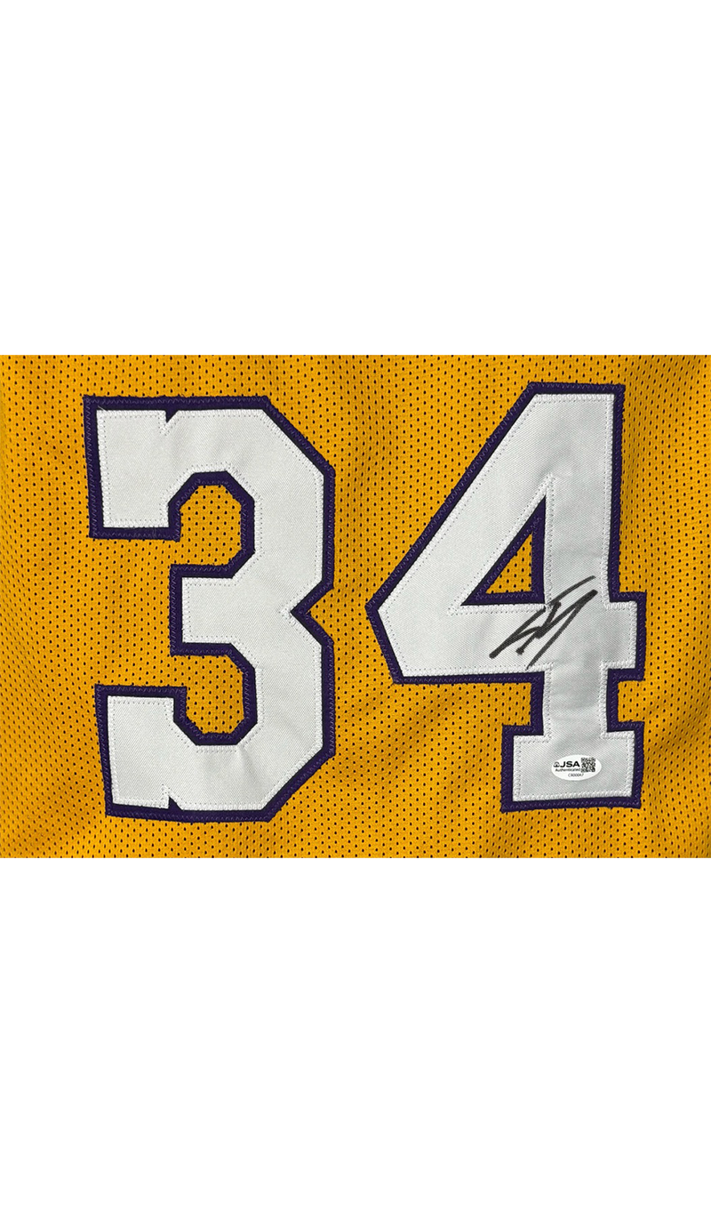 Shaquille O'Neal (Shaq) Signed Los Angeles Yellow Basketball Jersey JSA
