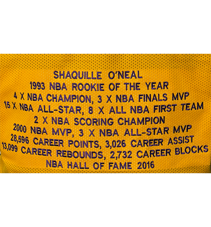 Shaquille O'Neal (Shaq) Signed Los Angeles Yellow Stat Basketball Jersey JSA