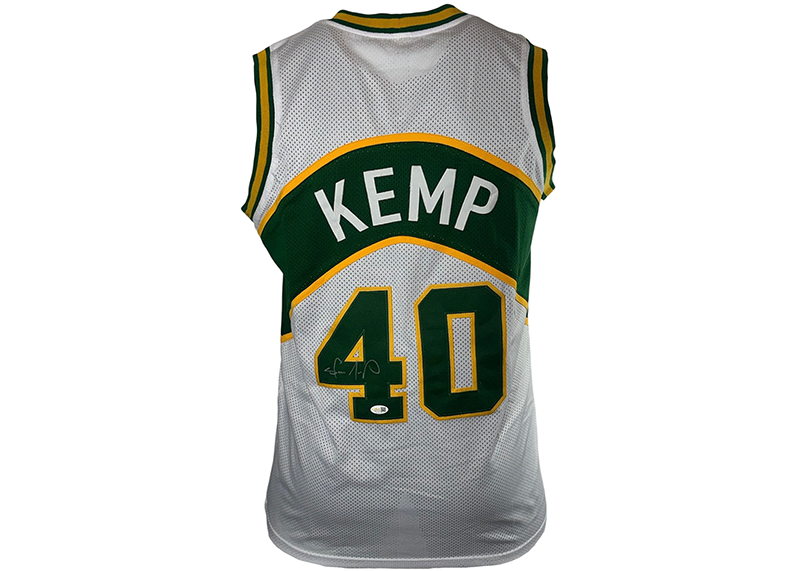 Shawn Kemp Signed Seattle White Basketball Jersey JSA