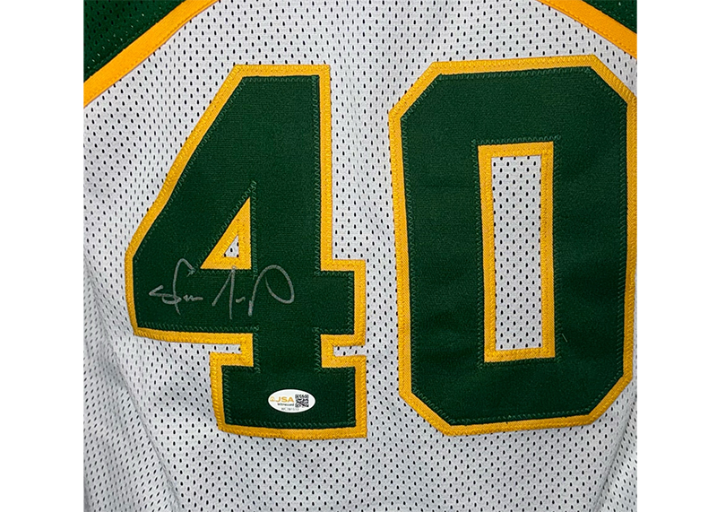 Shawn Kemp Signed Seattle White Basketball Jersey JSA