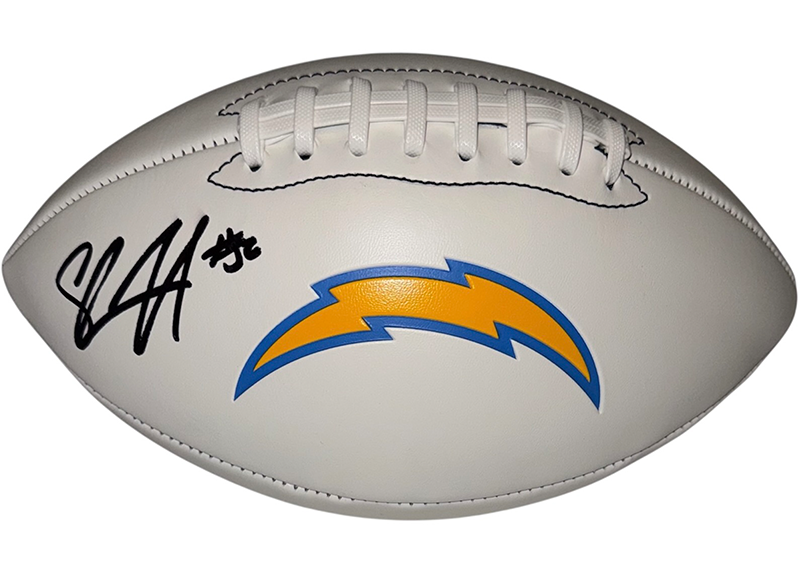 Shawn Merriman Signed Los Angeles Chargers Football Logo JSA