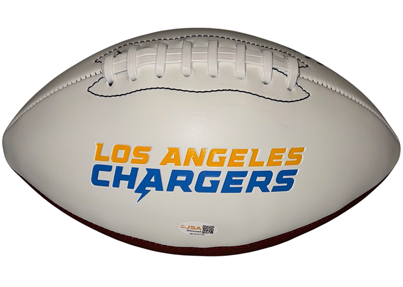 Shawn Merriman Signed Los Angeles Chargers Football Logo JSA