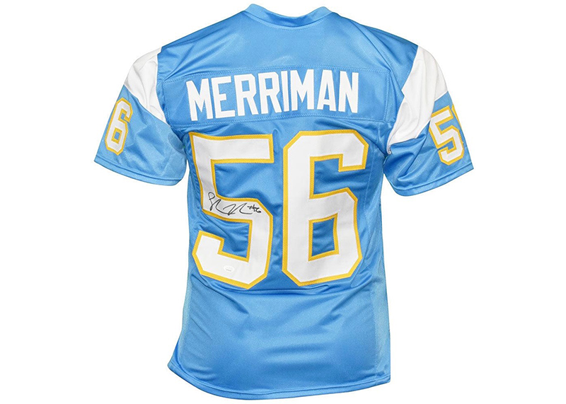 Shawne Merriman Signed Custom Light Blue Football Jersey (JSA)