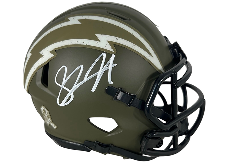 Shawne Merriman Signed Los Angeles Chargers STS Mini Football Helmet JSA