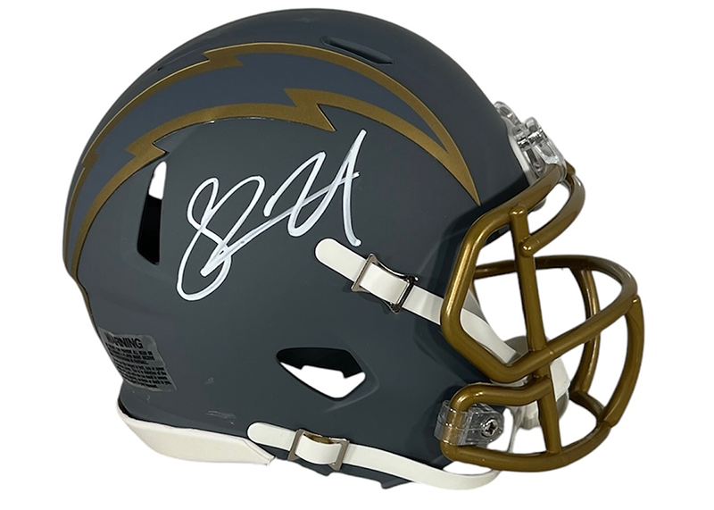 Shawne Merriman Signed Los Angeles Chargers Slate Mini Football Helmet JSA