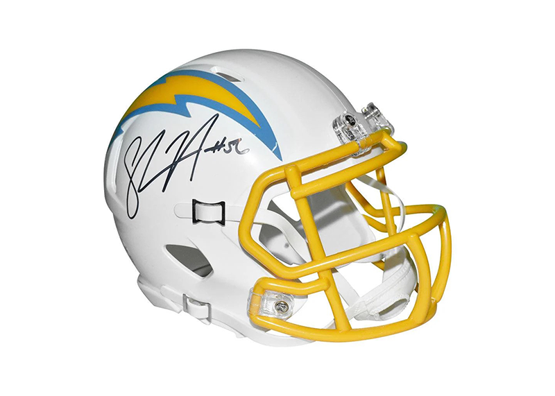 Shawne Merriman Signed Los Angeles Chargers Speed Mini Football Helmet JSA