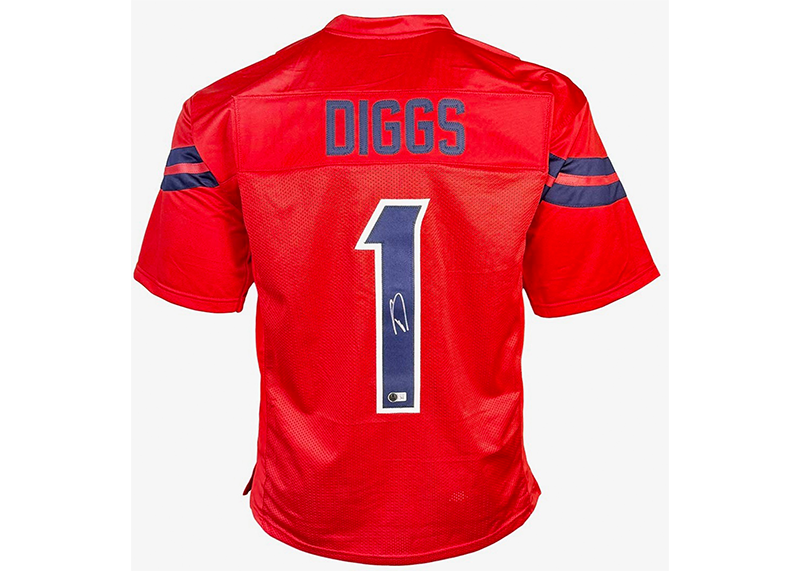 Stefon Diggs Signed Alternate Red Custom Football Jersey (Beckett)