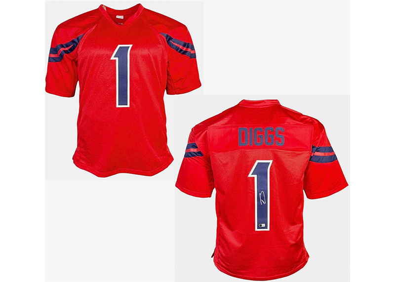 Stefon Diggs Signed Alternate Red Custom Football Jersey (Beckett)