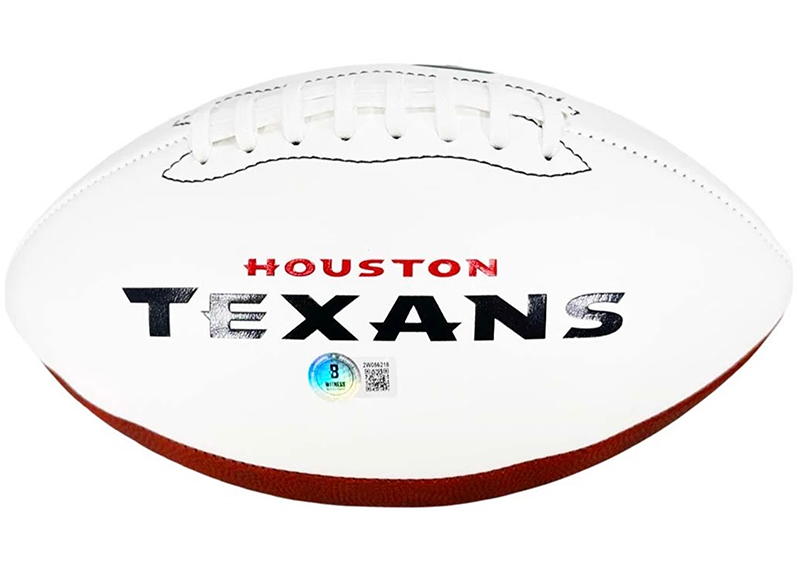 Stefon Diggs Signed Houston Texans Official NFL Team Logo White Football Beckett