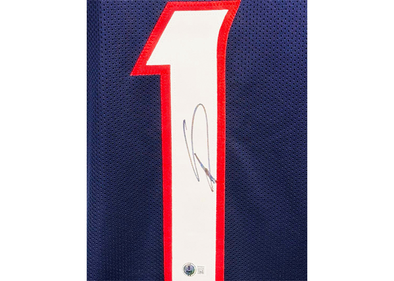 Stefon Diggs Signed Alternate Blue Custom Football Jersey (Beckett)