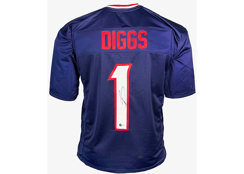 Stefon Diggs Signed Alternate Blue Custom Football Jersey (Beckett)