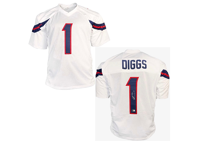 Stefon Diggs Signed White Custom Football Jersey (Beckett)