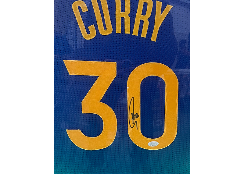 Steph Curry Golden State Signed 3D Light Up W TV Jersey Frame 34x42 JSA