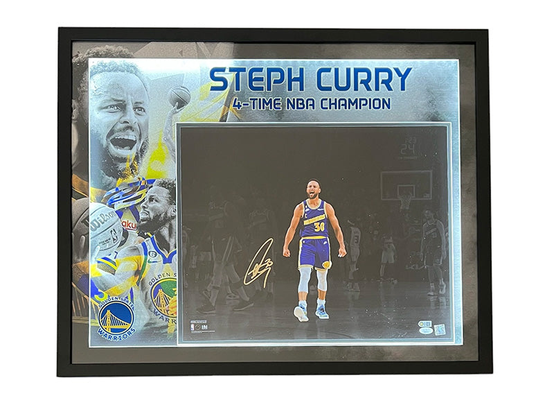 Stephen Curry Golden State Warriors 24x30 3D Light Up Framed 16X20 Photo JSA