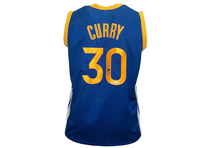 Steph Curry Signed Custom Blue Basketball Jersey JSA