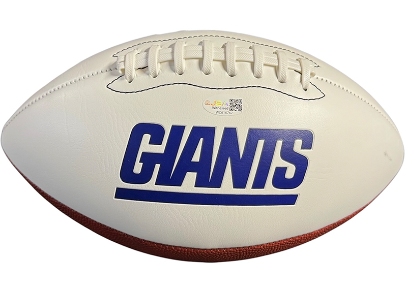Stephen Baker Autographed New York Giants Logo Football JSA