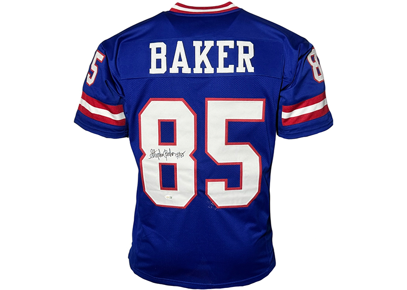 Stephen Baker Signed New York Blue Football Jersey JSA