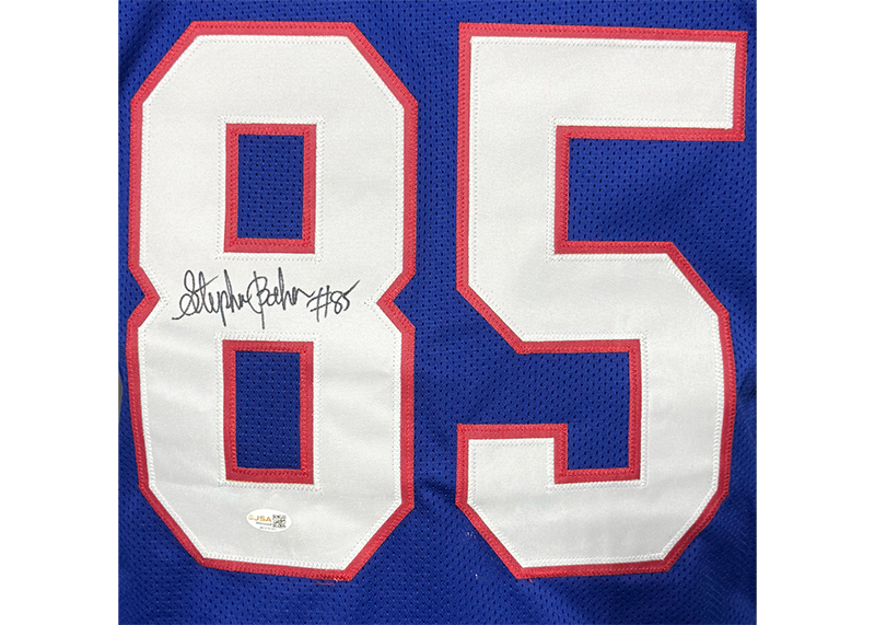 Stephen Baker Signed New York Blue Football Jersey JSA