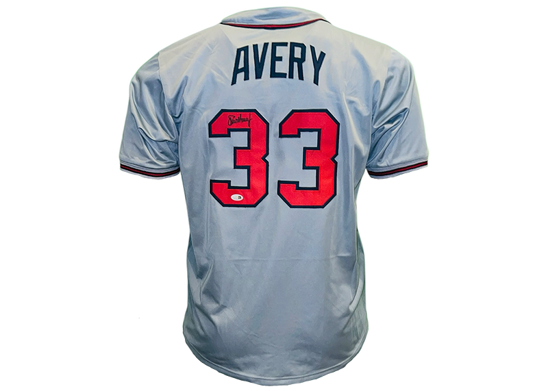 Steve Avery Signed Atlanta Gray Baseball Jersey JSA