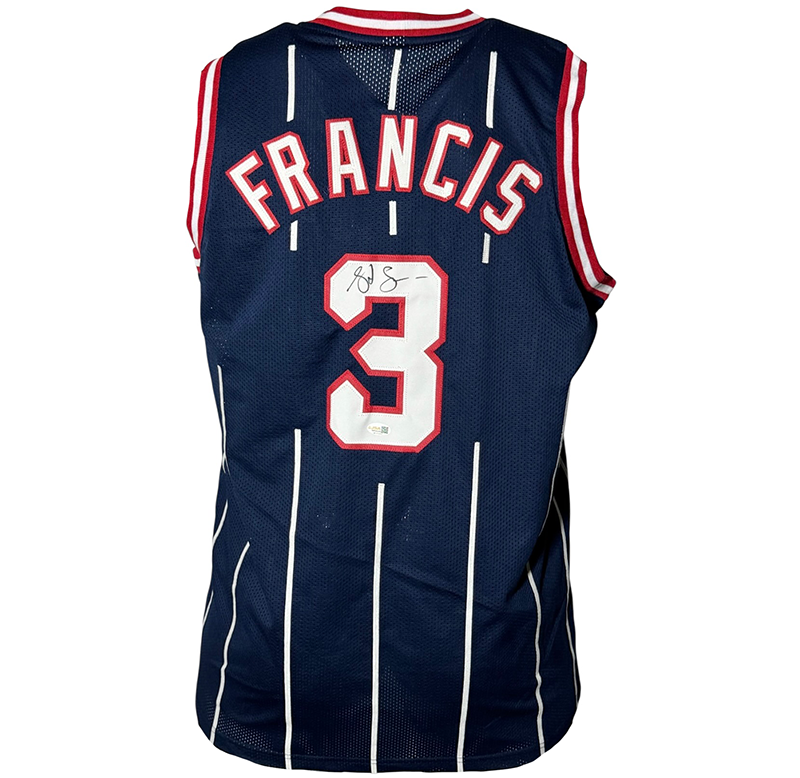 Steve Francis Signed Houston Blue Pinstripe Basketball Jersey JSA