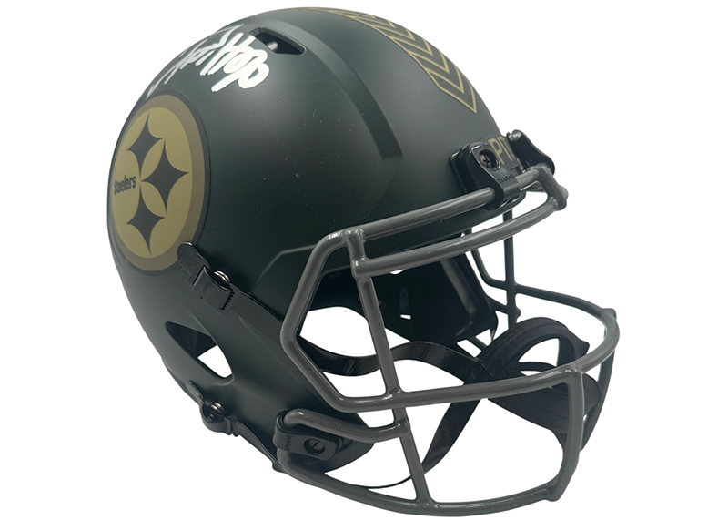 T.J. Watt Signed Pittsburgh Steelers Salute to Service Full Size Replica Helmet JSA