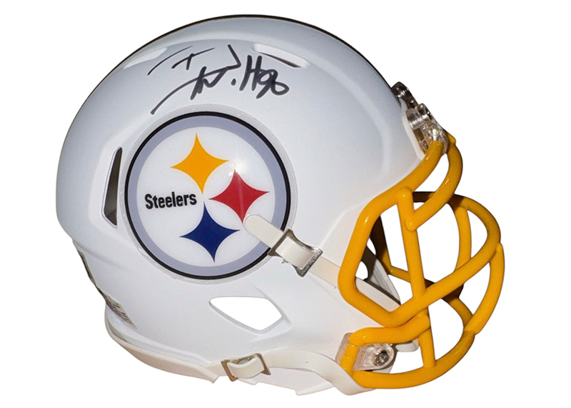 TJ Watt Signed Pittsburgh Steelers Flat Mini Football Helmet Beckett