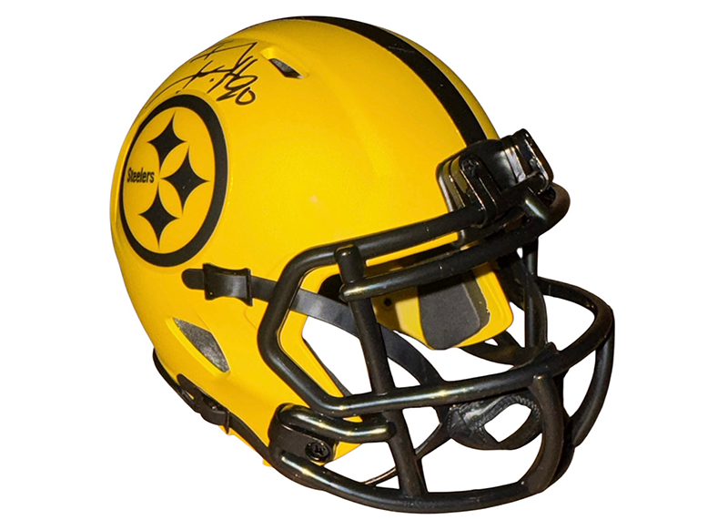 TJ Watt Signed Pittsburgh Steelers Rave Football Mini Helmet Beckett