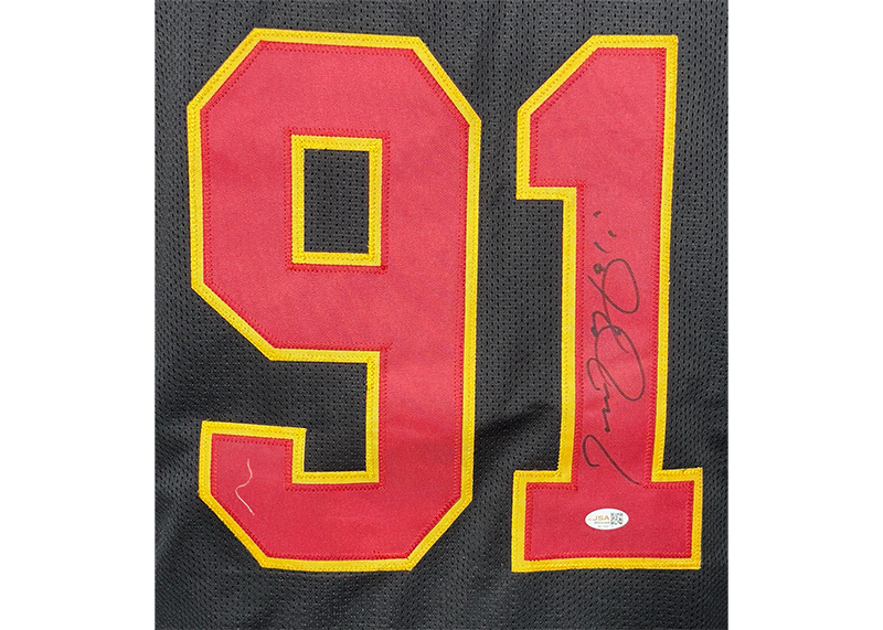 Tamba Hali Signed Kansas City Black Football Jersey JSA