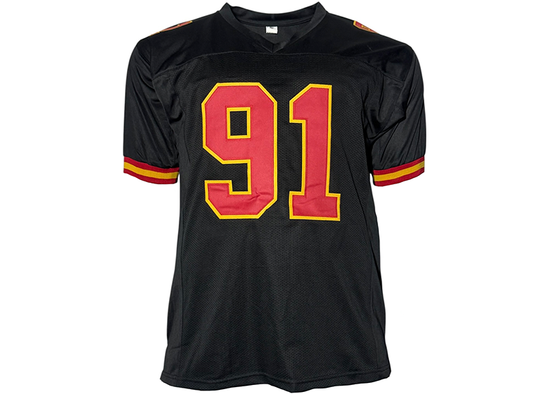 Tamba Hali Signed Kansas City Black Football Jersey JSA