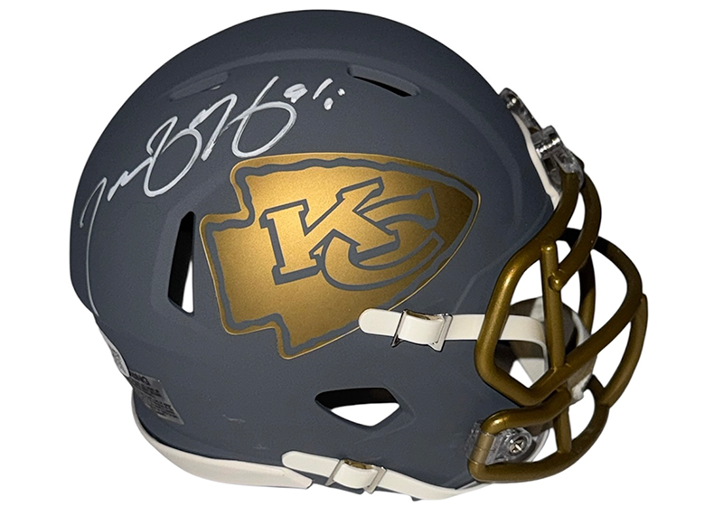 Tamba Hali Signed Kansas City Chiefs Slate Mini Helmet JSA