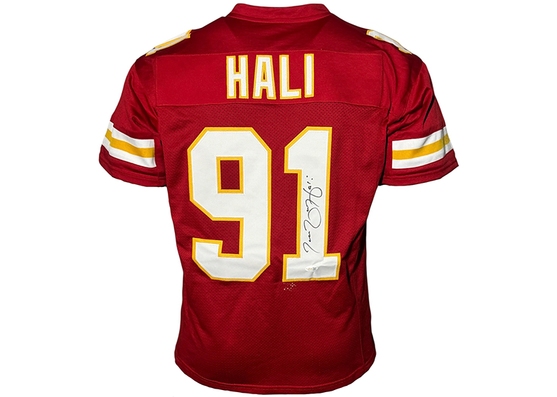 Tamba Hali Signed Kansas City Red Football Jersey JSA