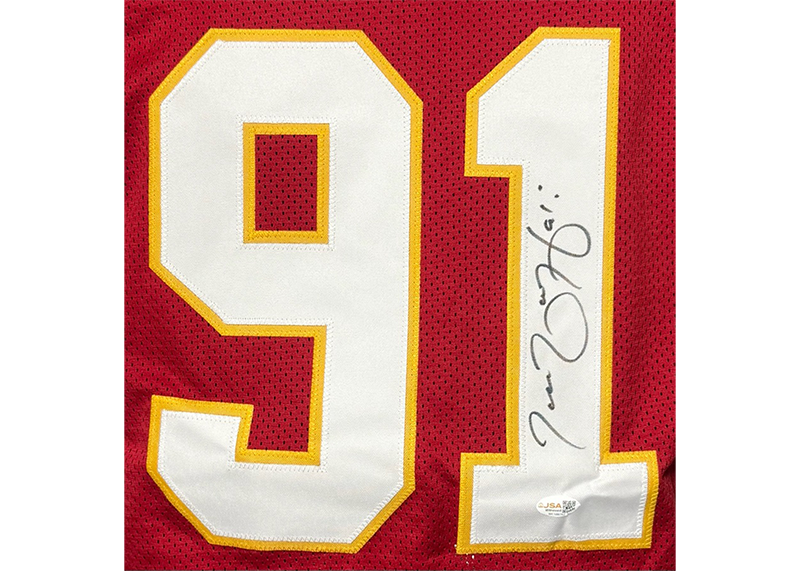 Tamba Hali Signed Kansas City Red Football Jersey JSA
