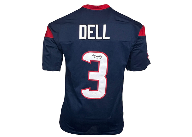 Tank Dell Signed Custom Blue Football Jersey JSA