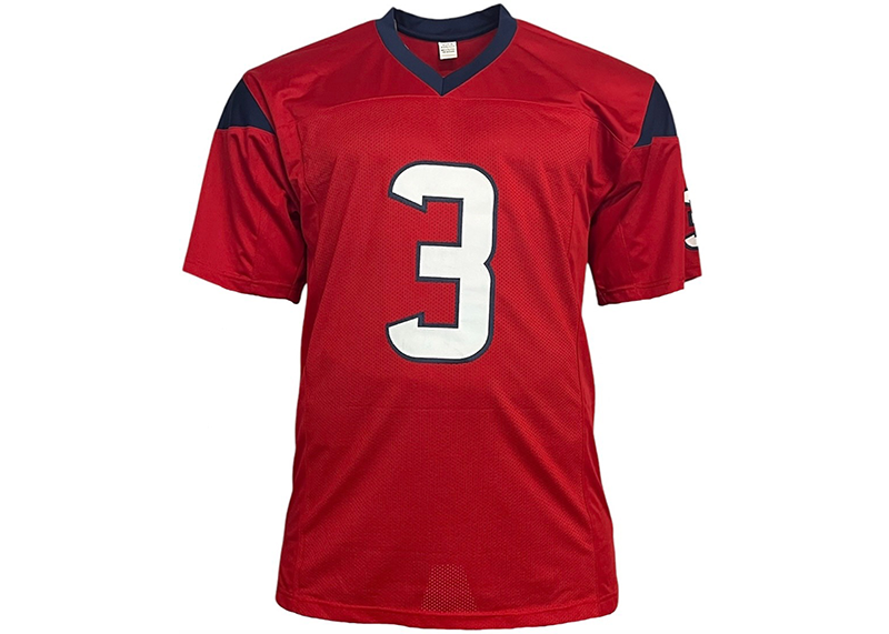 Tank Dell Signed Houston Red Football Jersey JSA