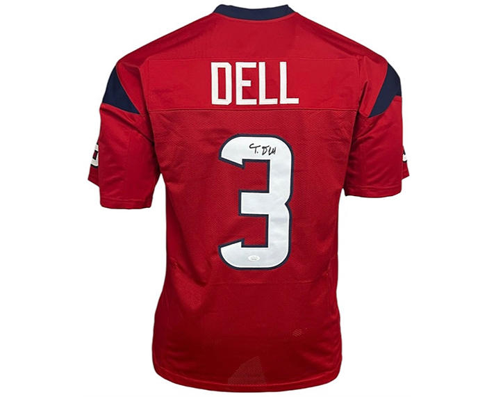 Tank Dell Signed Custom Red Football Jersey JSA