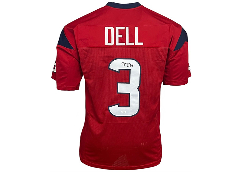 Tank Dell Signed Custom Red Football Jersey JSA