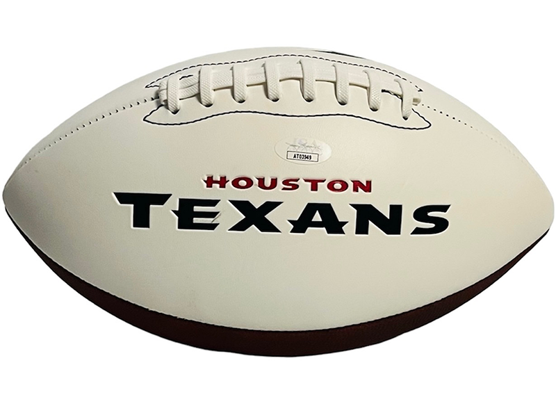 Tank Dell Signed Houston Texans Official NFL Logo Football JSA