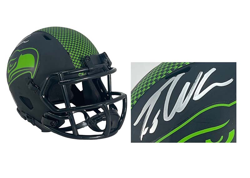 Tariq Woolen Signed Seattle Seahawks Eclipse Mini Helmet JSA